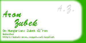 aron zubek business card